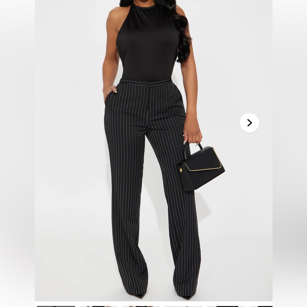 Fashion Nova Black and White Pinstripe Pants